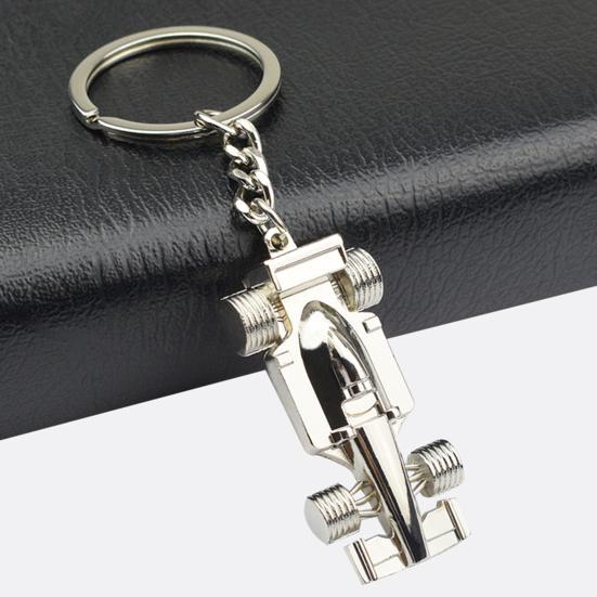 Брелок для ключей в виде гоночной машины, металлическая 3D-модель гоночного автомобиля, подвеска из сплава, декоративный аксессуар, подарок для автолюбителей, коллекционеров, мужчин и мальчиков