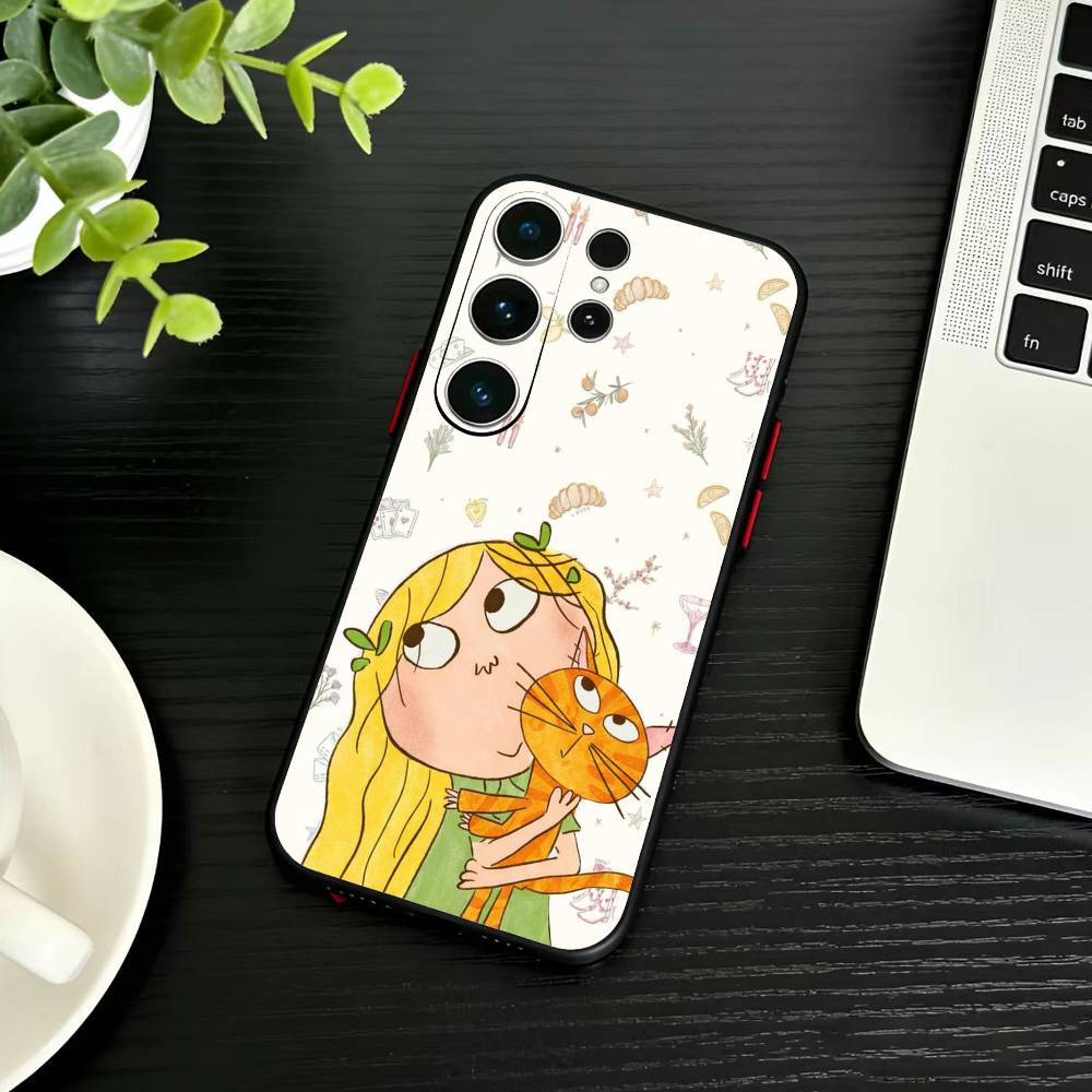 Мультяшный чехол для телефона D-Charlie and Lola для Samsung S26, S25, S24, S23, S22, S21, S20, S30, Ultra, Plus, Fe, Note, 5G Черный