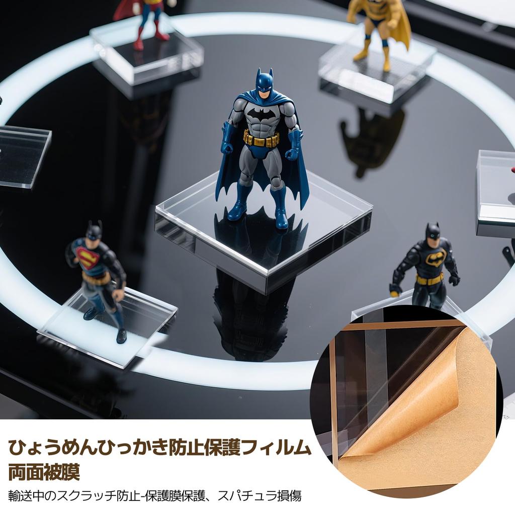 Ziyue 6-Piece Acrylic Block Display Stand, 100 мм Диаметр x 10 мм Толщина, Квадратная акриловая подставка, Прозрачная выставочная база