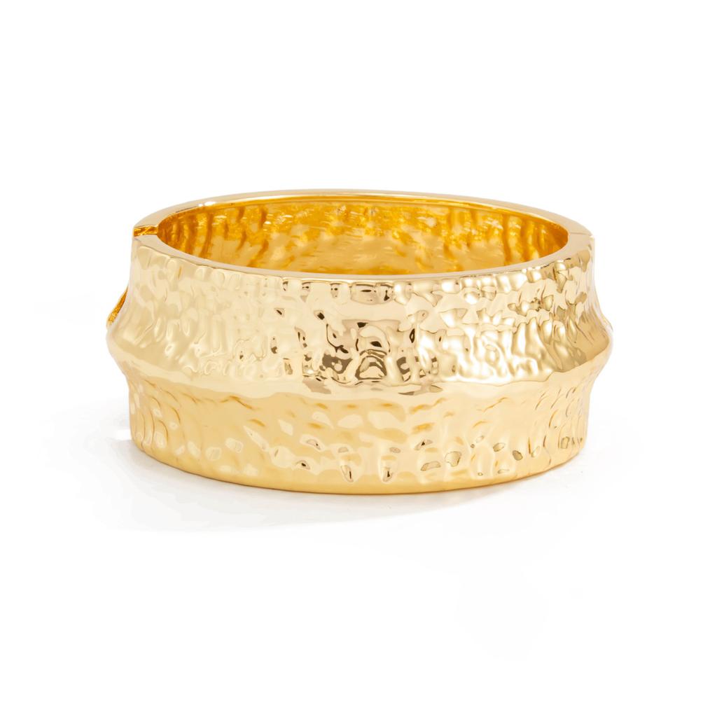 Accessories Retro Wide Face Personalized Hammer Bracelet High Color Retention Electroplating Alloy Design Sense Ladies Bracelet