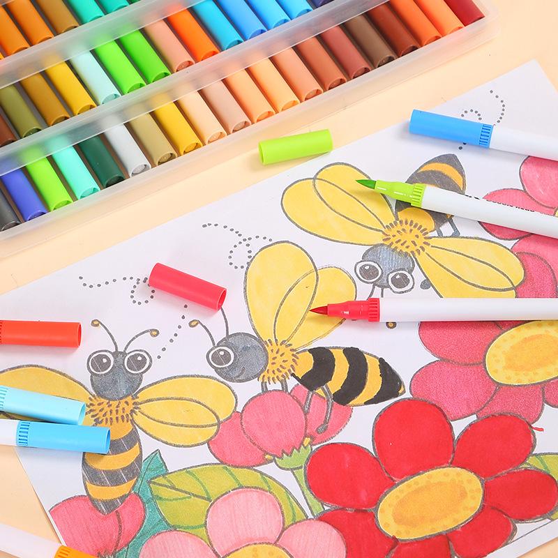 Eco-Friendly Double-Head Watercolor Brush Set for Kids - Art, Painting, & Coloring Markers