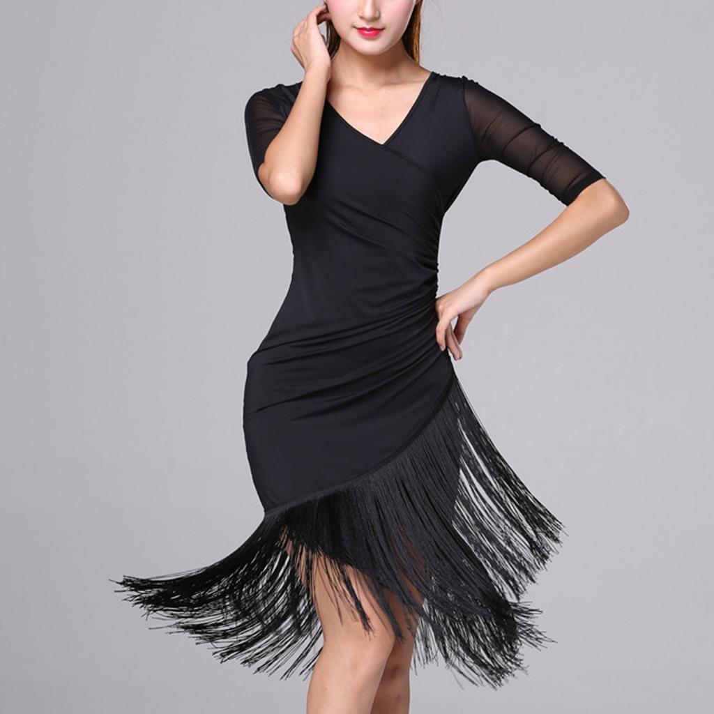 Женское повседневное летнее платье с полурукавом для танцев, тренировочный наряд для вечеринок