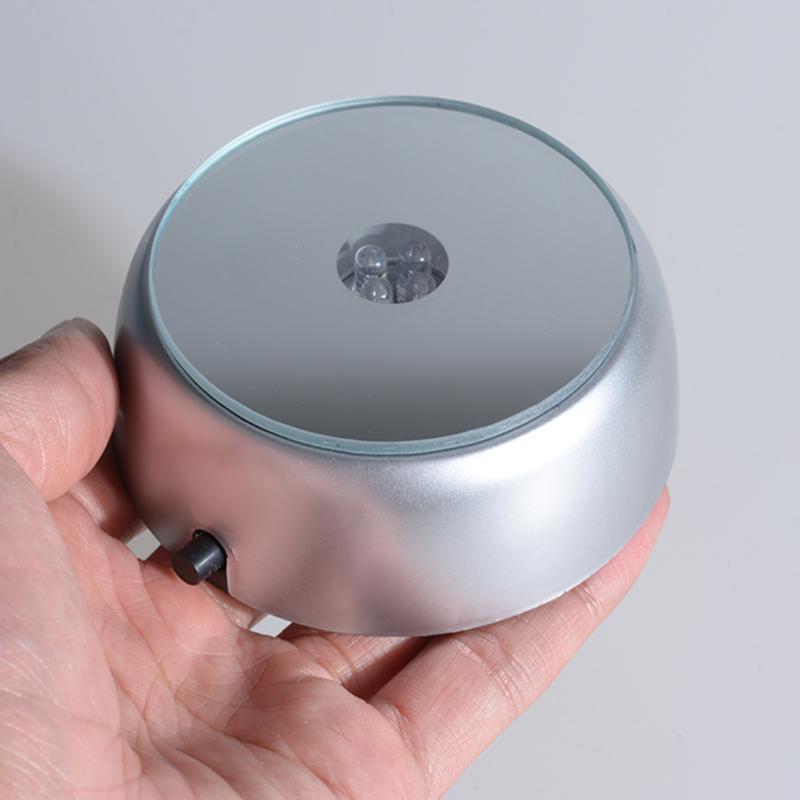 4 светодиодных светящихся основания, красочная круглая подставка для коктейлей, хрустальное стекло, прозрачные предметы