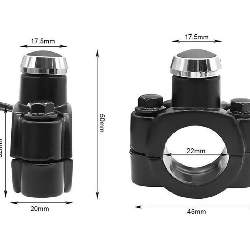 Универсальный 7/8" Переключатель для Мотоцикла Крепление на Руль Звуковой Сигнал Фара Стробоскоп Мгновенная Кнопка Переключателя Алюминиевый Сплав Выключатель