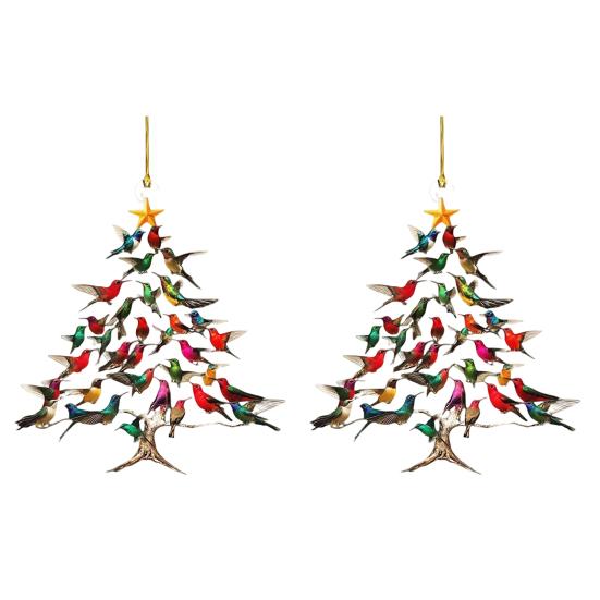 Колибри Рождественское украшение Красочный Стек Птица Подвесное украшение Двустороннее Акриловое Украшение на елку для Любителей птиц Подарки