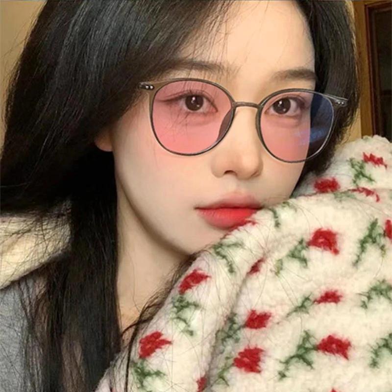 Очки для близорукости с изменяющими цвет линзами, блокирующие синий свет, женские солнцезащитные очки с плоскими линзами от 0-50 до -600, маленькая круглая оправа, смоляные очки для близорукости