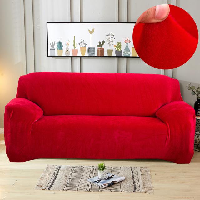 Velvet Plush Thicken Sofa Cover All-inclusive Elastic Sectional Couch Cover for Living Room Chaise Longue L Shaped Corner Covers