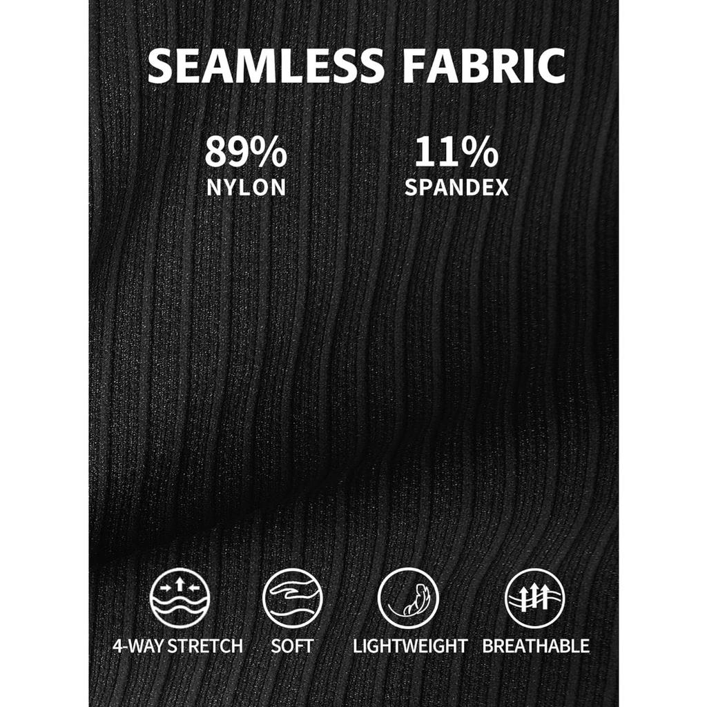 CHARMLEAKS Женские майки для тренировок в рубчик со встроенным бюстгальтером. Плотный спортивный топ с круглым вырезом и борцовкой.