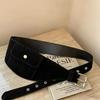 Korean Style Belt Waist Bag Wide Women Belt Bag Portable Suede Cummerbunds  Female