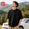 MINISO Мужская футболка с вафельной текстурой, плотная, с круглым вырезом