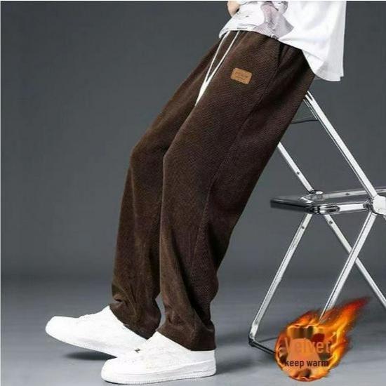 Мужские спортивные штаны из плотного вельвета и бархата — модные, повседневные, свободного кроя для осенних и зимних видов спорта