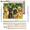 RUOPOTY Picture By Numbers Dog Animal DIY Frame On Canvas Acrylic HandPainted Wall Art Painting Cat For Living Room