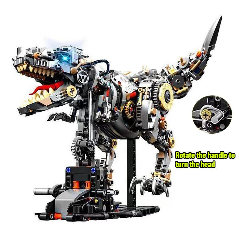 Mechanical Dinosaur Mantis Whale Shark Horse Building Blocks MOC Animal World Set With Light Bricks Kids STEM Toys Kids Gifts