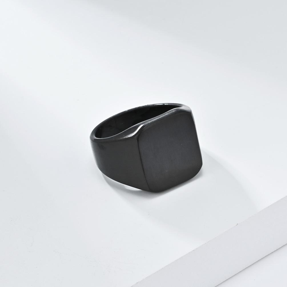 Персонализированное уплотнительное кольцо из матовой матовой нержавеющей стали для мужских минималистичных титановых украшений