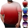 Plus Size Mens Casual Round Neck Printed Short Sleeve T-Shirt Blouse Tops
