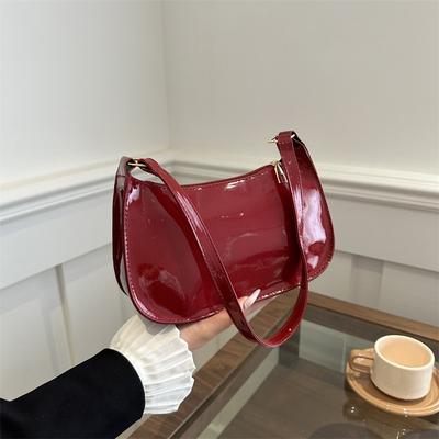 Ретро однотонная сумка из искусственной кожи на плечо, подмышки, женские модные сумки, повседневные кошельки-бродяги и сумки, женские сумки