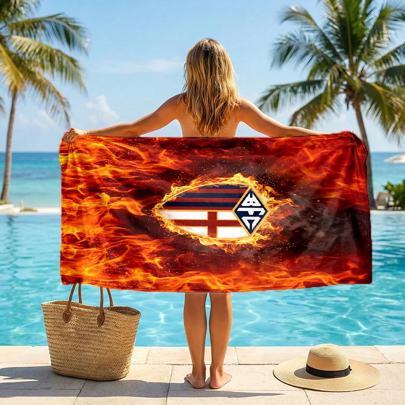 Bologna FC print Quick Dry Beach Towel Microfiber Absorbent Portable Travel Swimming Towel