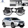 1 Pair Car Front Bumper LED Fog Lights Smoke Assembly Driving Lamp Foglight For Toyota HighLander 2018 2019 2020
