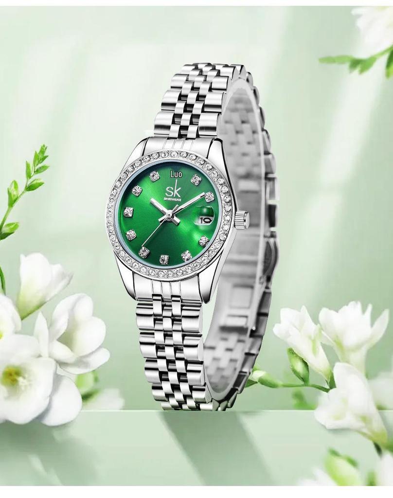 Элегантные женские водонепроницаемые часы с цирконом и кварцевым механизмом - Роскошный стиль для студентов