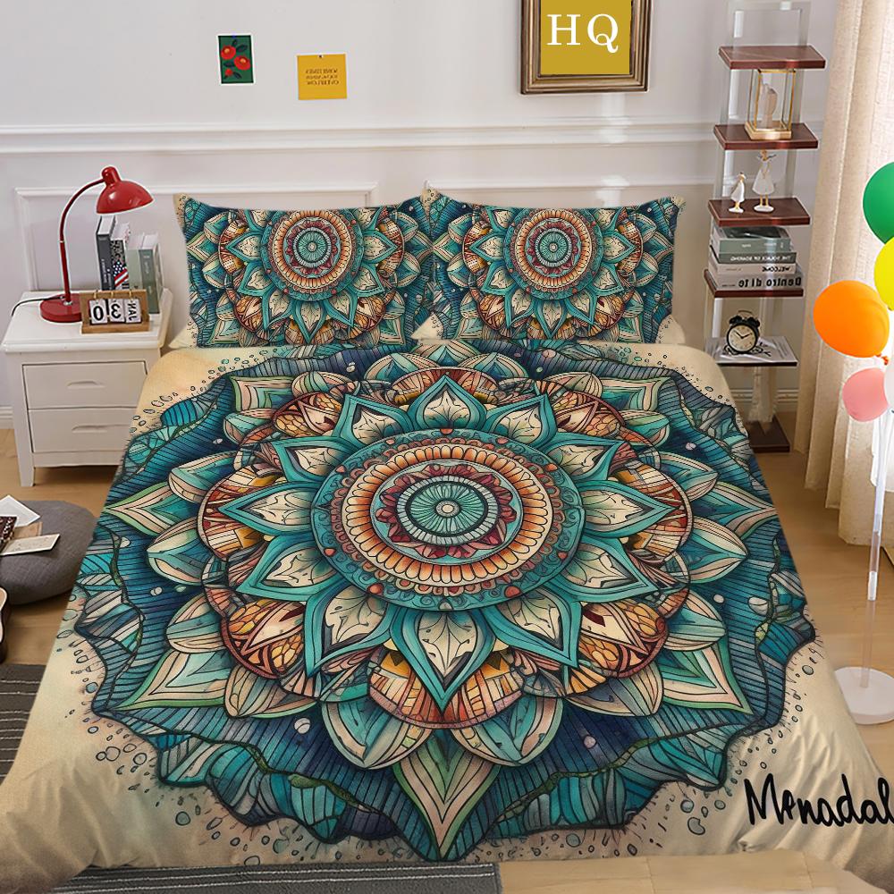 Комплекты постельного белья, красивый пододеяльник с изображением мандалы, мягкий полный двойной размер для женщин, комплект постельного белья высокого качества, домашнее постельное белье