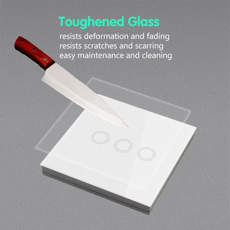 433mhz rf Wireless Touch Button Switch Glass Wall Panel on Off Remote Control Switch Work with Receiver ,for Home Appliance