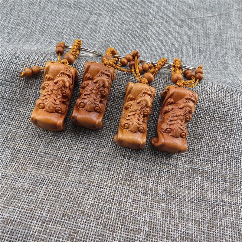 Брелок-подвеска в виде тыквы Pixiu из красного дерева с 3D-резьбой