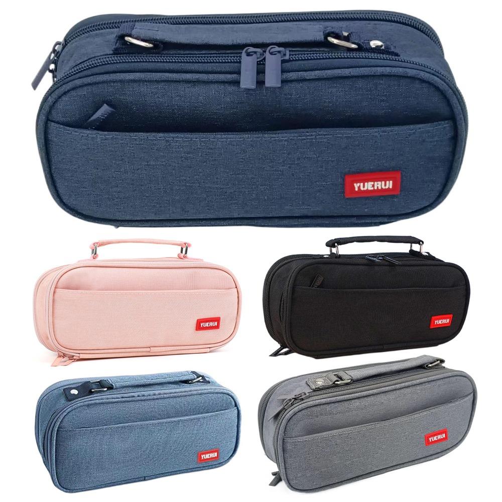 Multi Layer Partition Stationery Bag Large Capacity Pen Bag Simple Pencil Case