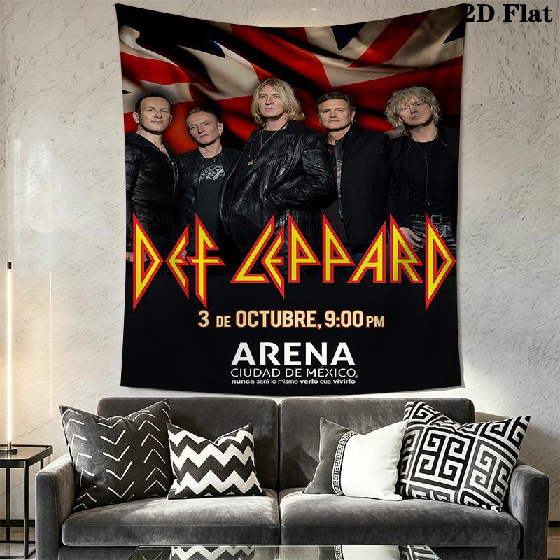 Def Leppard Live Mexico City Tapestry Wallmounted Fashion Print Homestay Soft Decoration Tapestry Atmospheric Background Cloth
