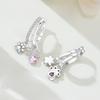 Orstarry S925 Silver Earrings Pink Cute Pet Claw Print Earrings For Women Birthday Gift Silver Jewelry