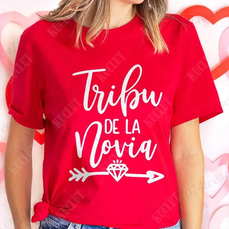 Spanish Team Bride Tribe T-shirt Girls Single Farewell Bachelorette Party Shirt Bridal Shower Wedding Party Tops Women Clothing