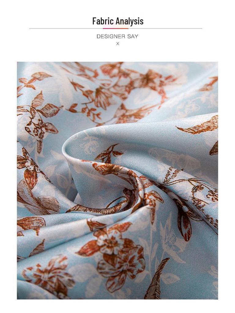 Женская рубашка из шелка-мальберри с принтом 2025: Приталенный, модный топ из натурального шелка для весны и осени