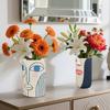 Artistic Resin Semi-Face Vase Desk Ornament Dried Flowers Home Decor Unique Face Theme