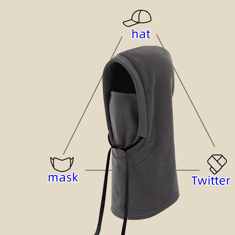 Унисекс Зимний Фланелевый Капюшон - Ветрозащитная Маска со Шнурком, Головной Убор для Мотоциклетной Езды, Теплая Шапка для Холодной Погоды