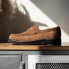 MRA 2025 Men's Suede Loafers: Old Money Style, Casual Leather Slip-ons, Trendy Bean Shoes