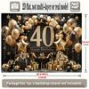 Happy 40th Birthday, 1pc Polyester Party Backdrop Banner, Photo Booth Background, Wall Decor