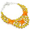 Baltic Amber, Citrine Handmade 925 Sterling Silver Jewelry Necklace 18" t3K25