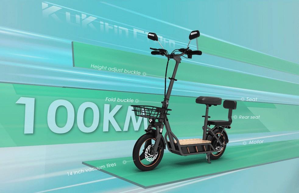 Электросамокат для взрослых Kukirin C1 Pro 800W Мотор Максимальная скорость 45км/ч С задним диваном и передней корзиной 48В 26Ач Запас хода 100км Нагрузка 120кг Новый