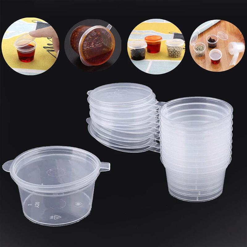 50 шт одноразовых пластиковых контейнеров для соуса на вынос, коробка для еды, коробка для краски 50/100 мл