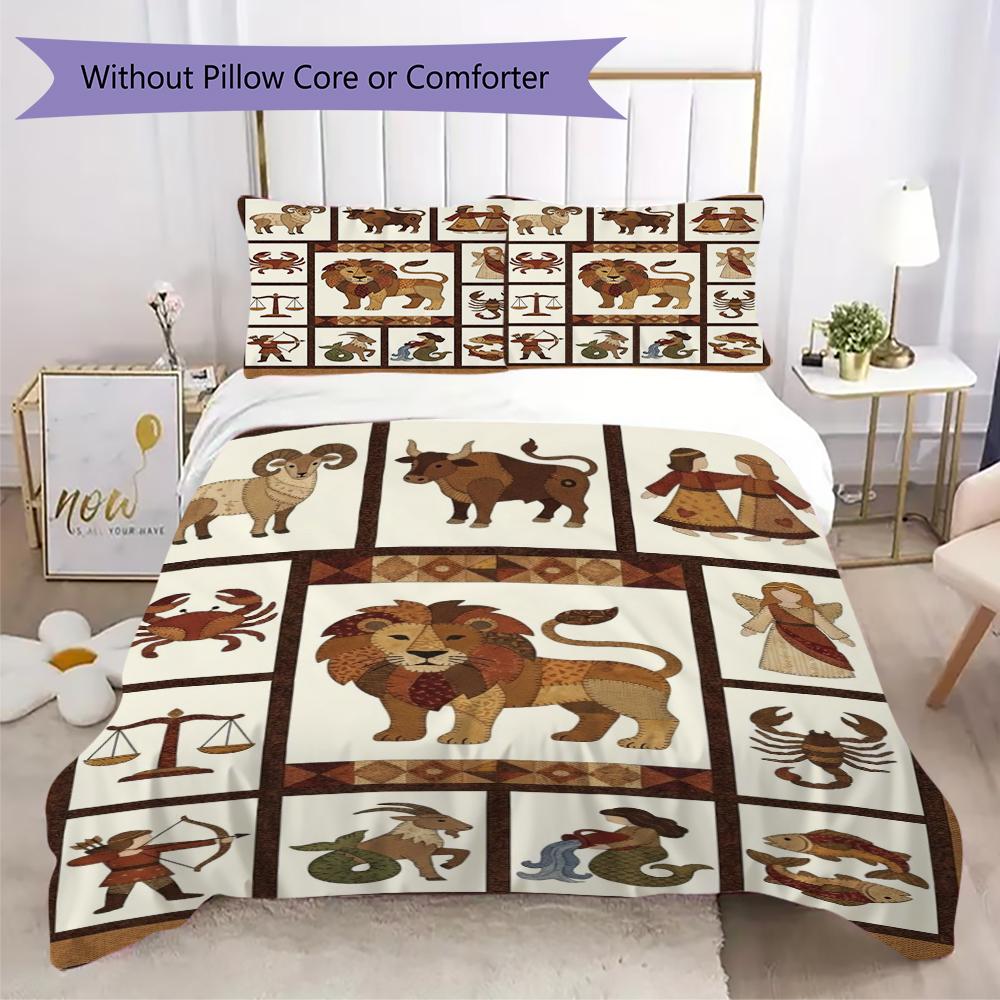 constellations Pattern Bedding uilt Set uilt Cover Pillowcase Home Decoration Birthday Gift (1 * duvet cover + 2 * pillowcase without core)150