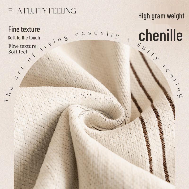 Роскошный летний чехол на диван из шенилла с нескользящим покрытием - Пылезащитная накладка с полной обвязкой