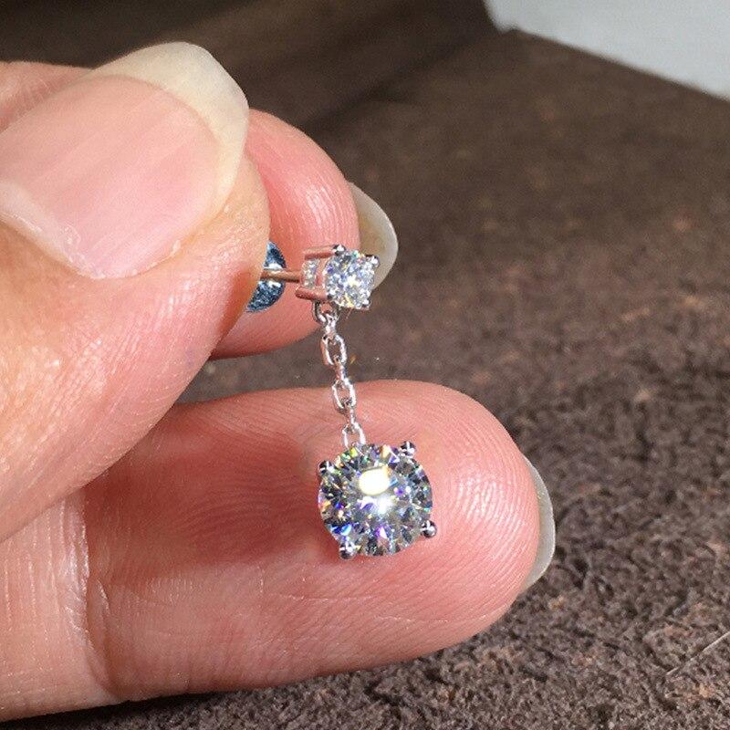 Серьги-капли из стерлингового серебра 925 пробы, цепочка с кисточками и цирконами, серьги-капли для женщин и девочек, элегантные корейские украшения для свадебной вечеринки Eh1811