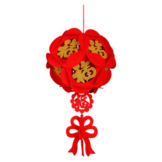 DIY Red Lantern Chinese New Year Hanging Lantern Self-Assembly Good Luck Traditional Lantern for Spring Festival Party