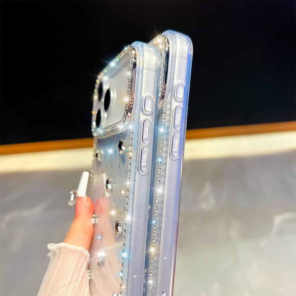 Чехол для телефона ручной работы с блестящими бриллиантовыми звездами, IMD, совместимый с сериями iPhone 13, iPhone 14, iPhone 15, iPhone 16, iPhone 17