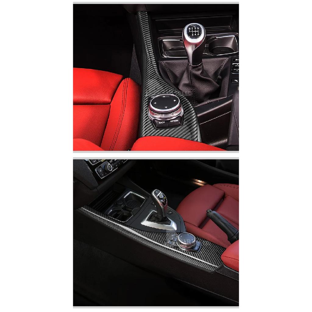 Real Carbon Fiber LHD/RHD for BMW 1 2 Series F20 F21 F22 Accessories Sticker Car Multimedia Knob Panel Cover Interior Trim