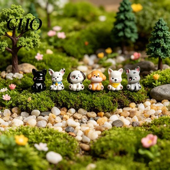 Miniature Dog Landscaping Decor 2 Pcs Mini Figurines, Tiny Resin Puppy Figures, Cute Small Desktop Decoration Animal Statues for Desktop, Car