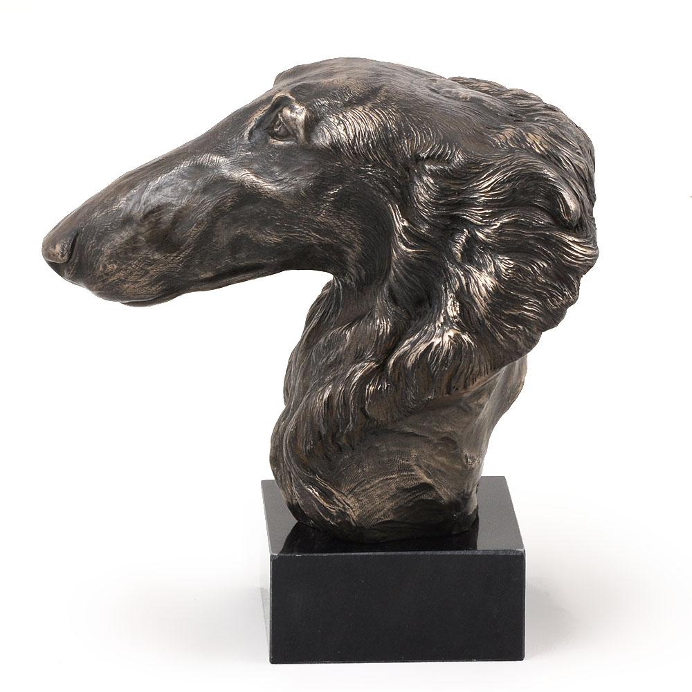 Chart Rosyjski Borzoj, Borzoi, Barzoi - Statuetka Psa, Popiersie Na Kamiennej Podstawie, Rzeźba, Trofeum Na Wystawę Psów Marki Art-Dog