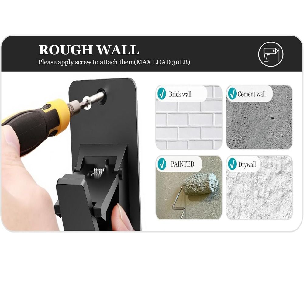 2Pcs Heavy-duty Curtain Hanging Hooks Wall-mounted Wall Rod Bracket Window Tools