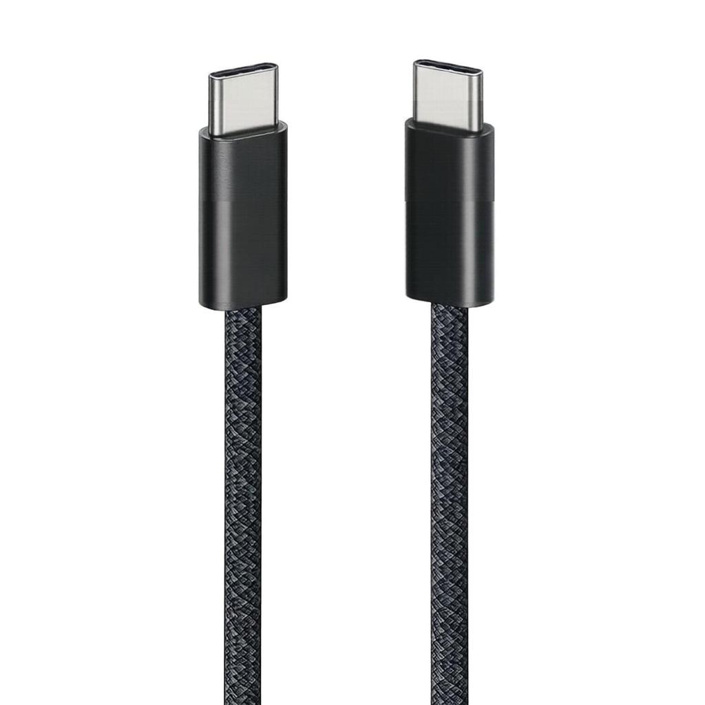 Оранжевый плетеный двойной Type-C кабель для зарядки PD60W для Apple 15-18 Pro Max