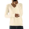 Women's Fashion Loose Knit Sweater Bottom Shirt V-Neck Pullover Long Sleeve Solid Color Top