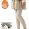 Anti-Pilling Winter Girls' Leggings with Fleece, Children's Tights, Warm Lamb Wool, Outerwear Baby Nine-Point Leggings